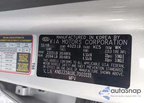 2020 Kia Soul S из США, поврежденный, VIN KNDJ23AUXL7003131